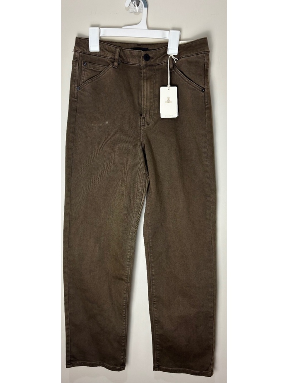 Roark Womens 29 HWY 395 Stovepipe Pants Dark Brown High Rise NWT Flaw